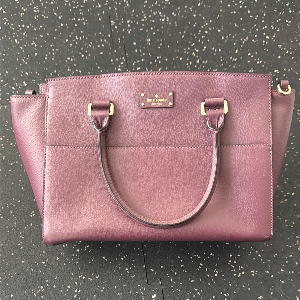 Kate Spade Purple Leather Tote Bag